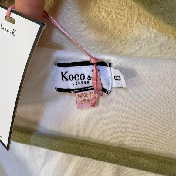 NWT Koco & K white polka dot wrap dress - Picture 7 of 9